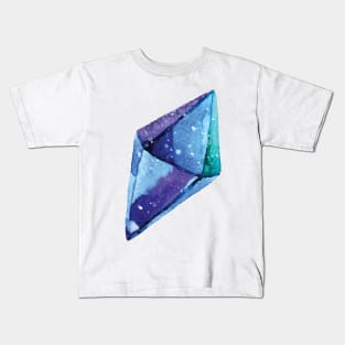 Blue Watercolor Crystal Gems Kids T-Shirt